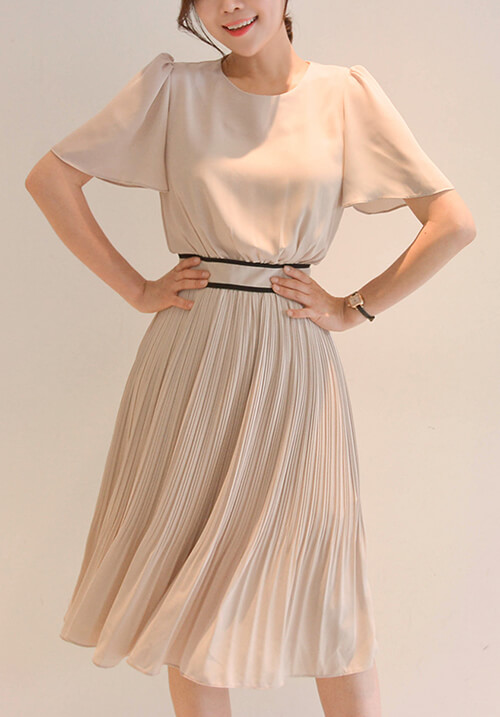 正韓 古典簡單設計連身裙 - 2色可選