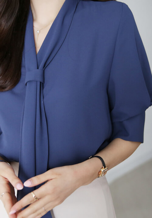 正韓 奢華設計Dior領帶襯衫 - 3色可選