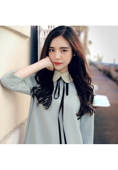 韓國平價服飾 - 現貨 - 珍粉藍色連身裙