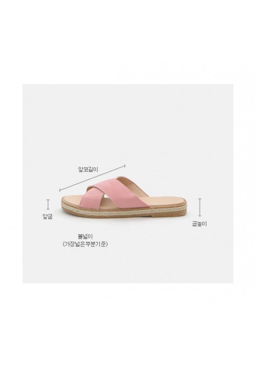 韓國平價服飾 - 現貨 - 亞麻草編平底涼鞋 - 八色可選