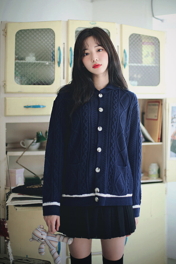 正韓 學院風針織羊毛衫