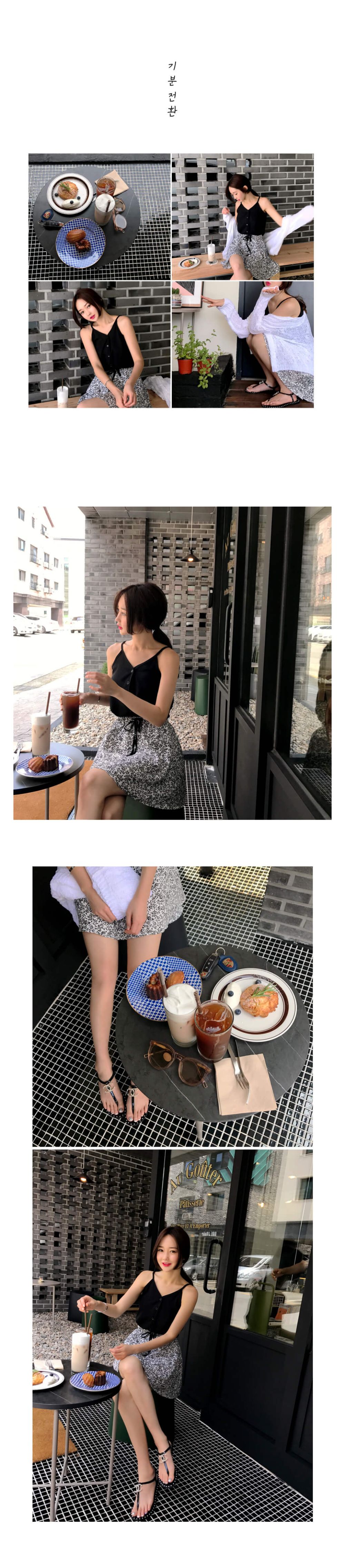 韓國平價服飾 無袖上衣+裙子 