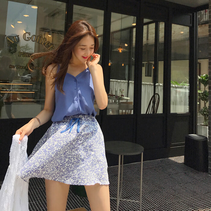 韓國平價服飾 - 現貨 - 無袖上衣+裙子 